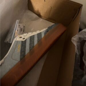 adidas Originals Denim-Style Sneakers in Blue with Gum Sole